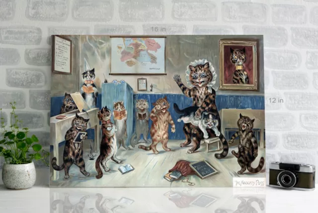 The Naughty Puss by Louis Wain Canvas Wall Art Ready To Hang 2