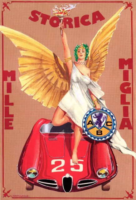 Poster Manifesto Locandina Pubblicitaria d'Epoca Stampa Vintage Automobili