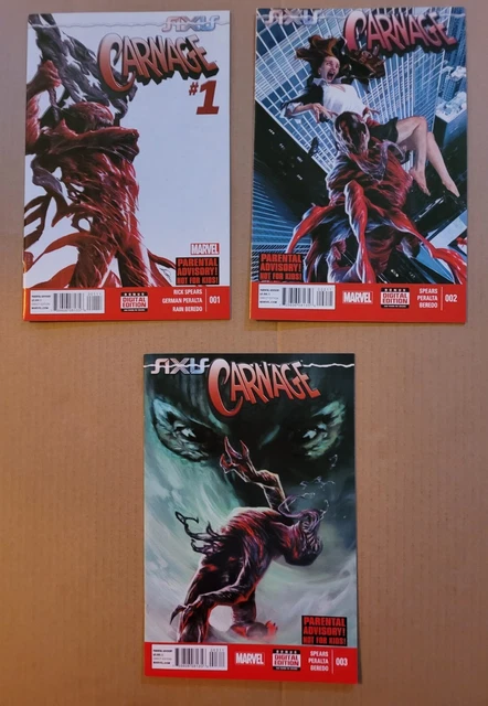 Axis Carnage 1 2 3 Complete 2014-15 Set High-Grade Marvel Lot of 3