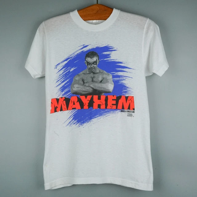 T-shirt vintage des années 1990 Mayhem Wrestler