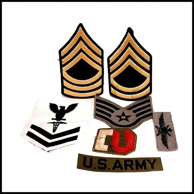 LOT OF 7 Military Patches Master Sergeant US Army Navy Air Force 28.47