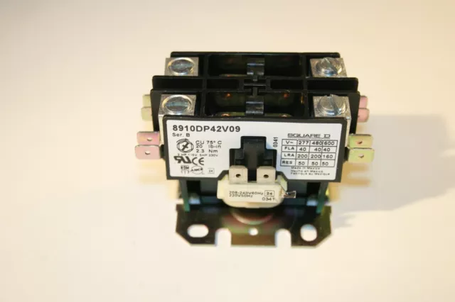 SQUARE D 8910DP42V09 Definite Purpose Contactor 2 Pole Open Type 208-240V 40FLA