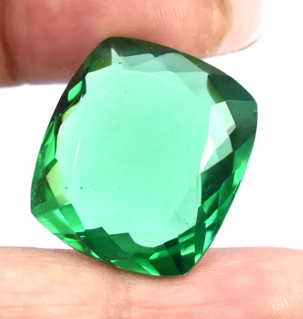 A1 Natural Green Emerald 32.30 CT Clean Cushion Shape Loose Gemstone From Zambia