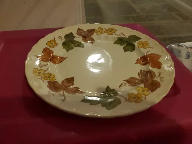 Vintage Vernon Ware Autumn Leaves 10 3/4” Dinner Plate,  Fall Colors