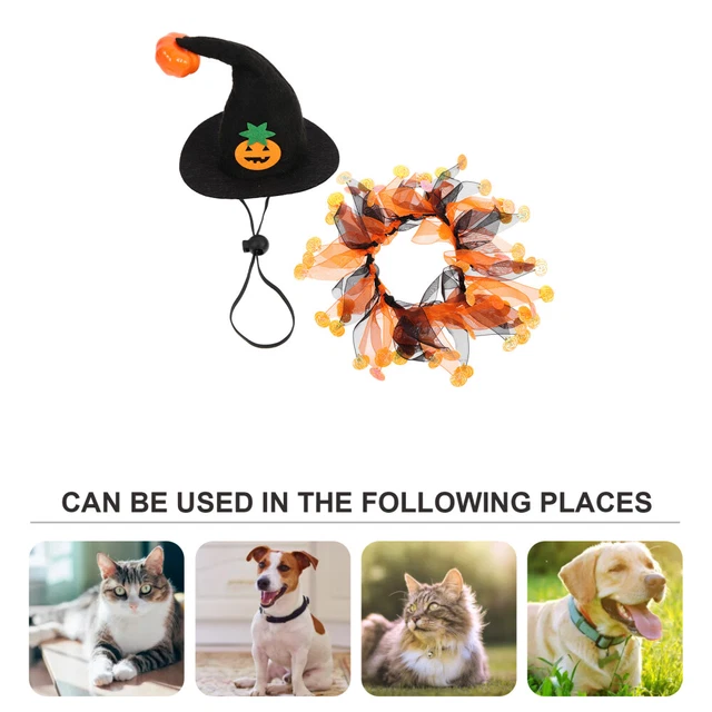 1 Set Halloween Haustierkostüm Lustige Katzenhut Katzenhund Schal Dekorative 7