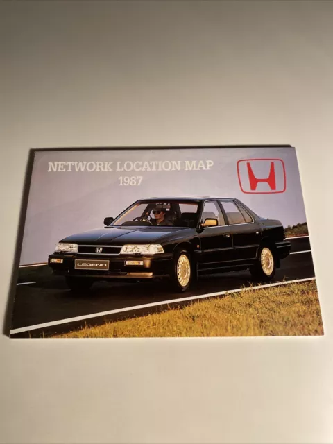 Honda Car Dealers Locations Car Network Map Brochure Guide 1987 Uk FREE POST