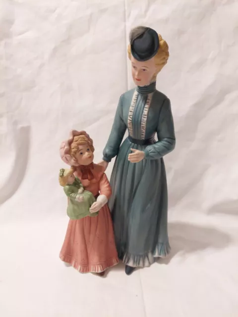 Homco Home Interiors Porcelain Mother & Daughter Figurine Sunday Stroll #8812