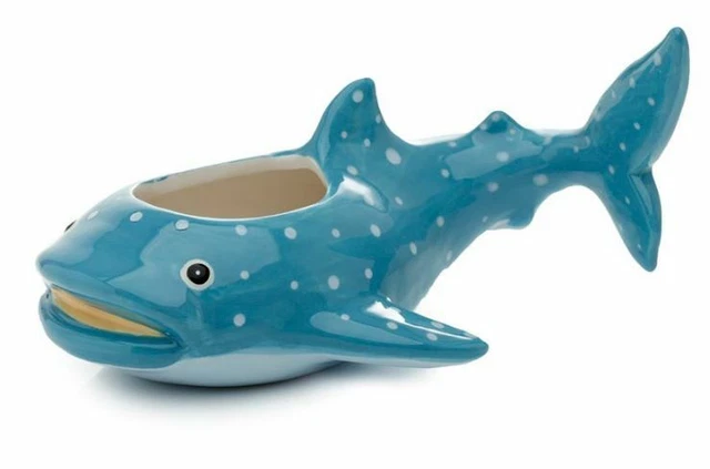 Novelty Whale Shark Ceramic Garden Free Standing Planter Pot New In Box