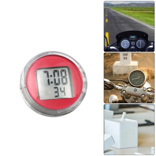 1x Mini Waterproof Car Motorcycle Bike Sticky Digital Display Clock Watch Decor,