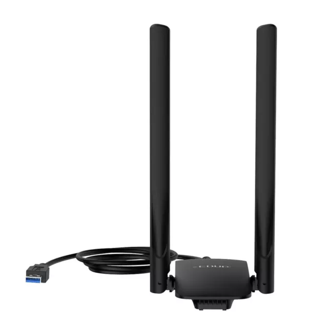 AC1300 High Power USB Dual Antenna AC Wireless WiFi Adapter Long Range 802.11AC 3