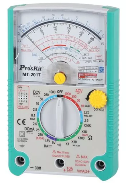 Proskit Multifunctional Analogue Multimeter With Robust Protective Holster