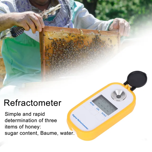 Portable Digital Honey Refractometer 0-90% Handheld Pocket Honey Sugar BG