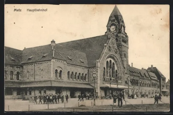 CPA Metz,  vue de la gare pincipale 1918