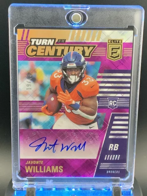 2022 Panini Chronicles Elite Javonte Williams Turn Of The Century Purple Auto/49