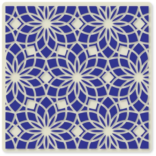 No.3 Moroccan Design Tile Crafting Stencil 10cm or 15cm Option Washable Reusable