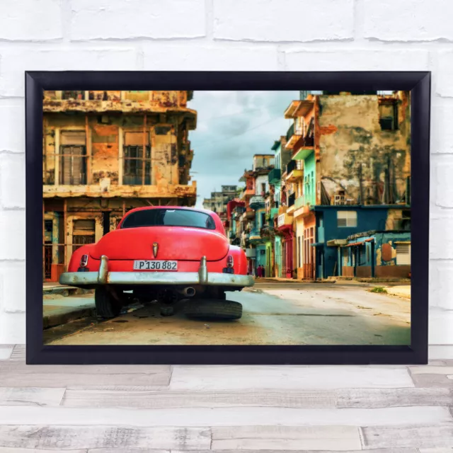 American Havana Old Parked Retro Street car Auto Classical Wall Art Print
