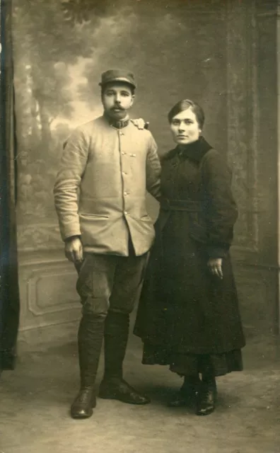 83rd Regiment Soldier Military PHoto Card with Wife