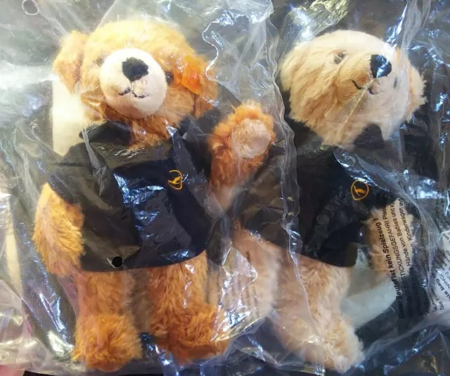 Lufthansa Steiff Bear Dark Brown Teddy Bear Doll from Japan New