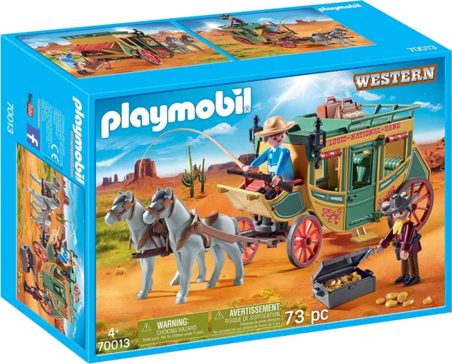PLAYMOBIL Western Stagecoach Of Wild West 70013 Cowboy Horse Carriage