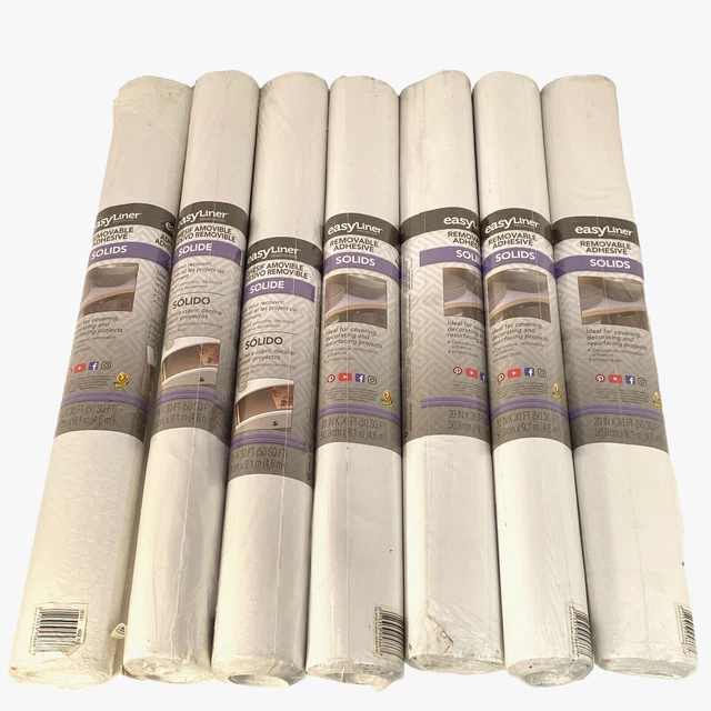 DUCK EASYLINER SOLID White Removable Adhesive Shelf Liner Laminate 20