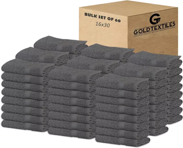 GOLD TEXTILES Premium Black Hand Towels for Bathroom -100% Ring Spun Cotton (4 P