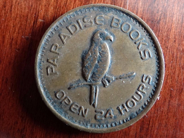 Paradise Books Open 24Hours 88Selections Non Redeemable Parrot Token 1" Dia T8-2