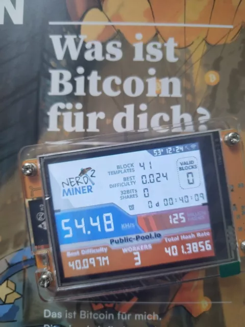 Big Bitcoin Nerd Miner v2.0 -  54KH /s mit V1.6.3   -  2,8"  Display mit Gehäuse