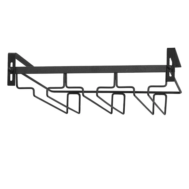 Wine Glass Rack Under Cabinet,3 Rows Hanging Stemware Rack Metal Glasses Holder