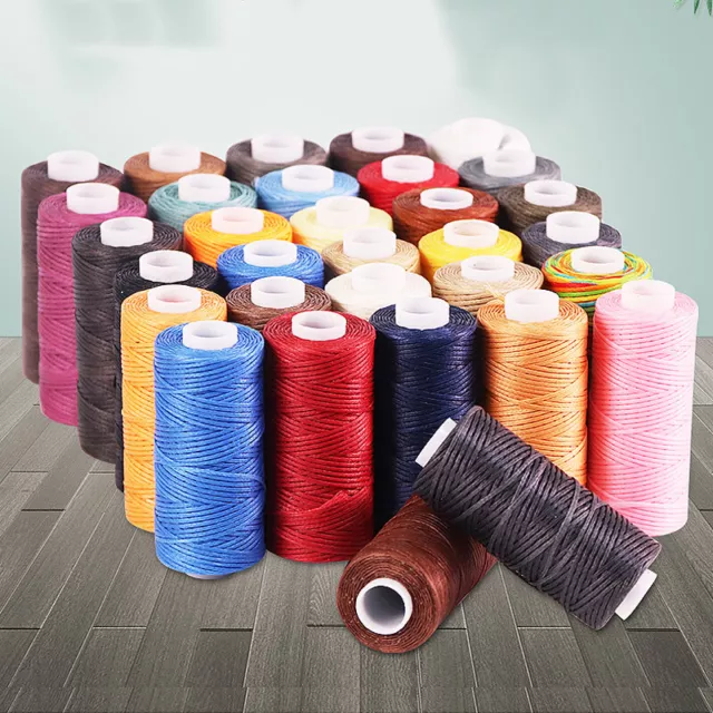 50M/Roll Leather Hand Stitching 150D Thickness Flat Waxed Thread DIY Sewing Cord