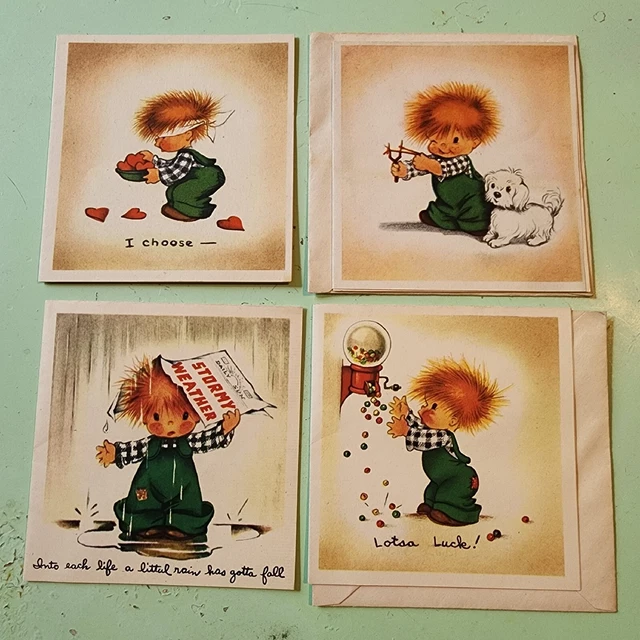 FOUR 1944 Shabby O'Hair Cards Artist Charlot Byj - Ars Sacra Herbert Dubler Inc FOUR 1944 Shabby O'Hair Cards Artist Charlot Byj - Ars Sacra Herbert Dubler Inc