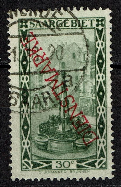 Saargebiet, Dienst 16 III gestempelt, Mi. 35,-
