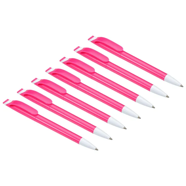 7Pcs Rotary Ballpoint Pens Medium Point 1mm Black Ink Plastic Twist Pens Pink