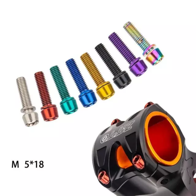 M5 x 18mm For ZTTO Bike Stem Titanium Color Screw 6pcs Bicycle Bolts Q8J4