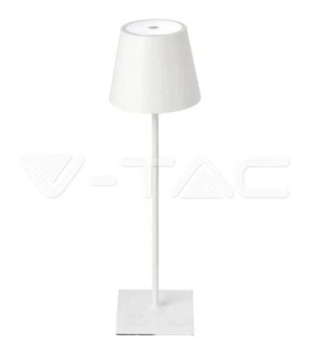Lampada led da Tavolo Ricaricabile Senza Fili Bianca 3W Per Casa Ristorante Bar