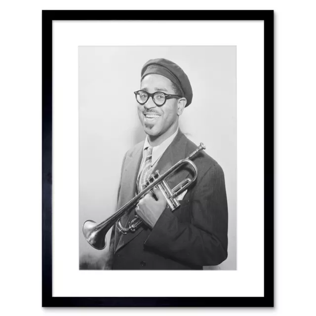 Music Vintage Photo Portrait Jazz Legend Dizzie Gillespie Framed Print 12x16"