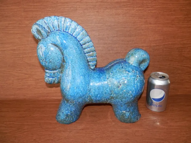 MCM Blue Ceramic Horse 5 lbs + Bala Tang Art Deco Style GC Free Shipping