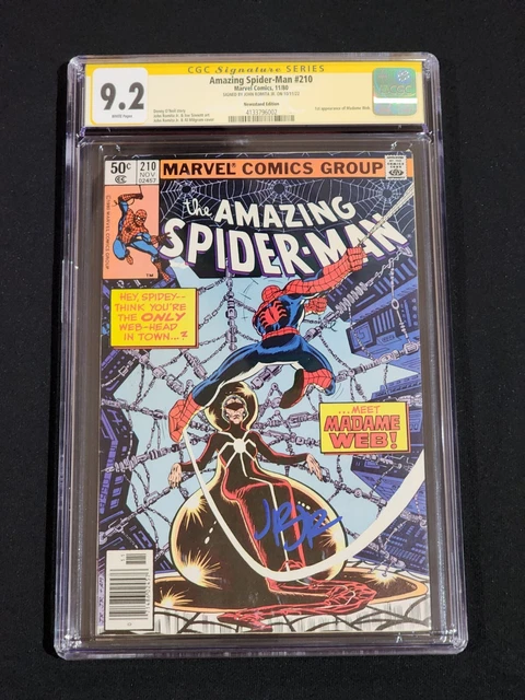 AMAZING SPIDER-MAN 210 CGC 9.2 Signature John Romita Jr 1st MADAME WEB Newsstand