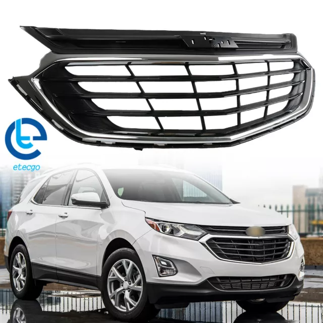 Chrome Front Upper Grille Mesh Grill For 2018 -2020 Chevrolet Equinox  black