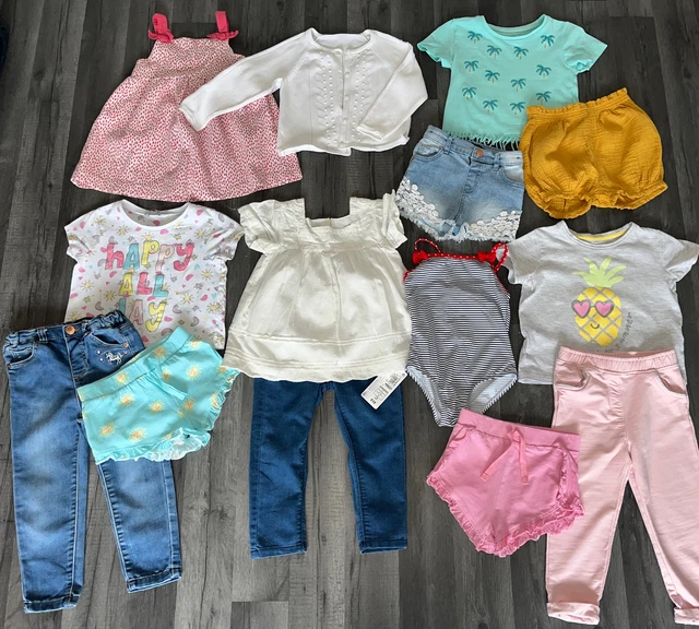 Pacchetto di abiti estivi per ragazze età 18-24 mesi pantaloncini jeans camicetta top