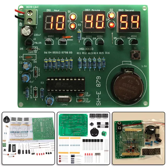 Organizer 6 Digital LED Electronic Alarm Clock DIY Kits Soldering Practice Board