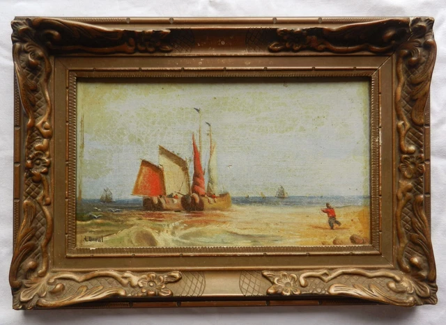 ANCIENNE PEINTURE À l'huile sur toile, paysage de lisière de bois. EUR