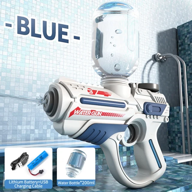 Elektrische Wasserpistole Mit LED-Lichtern – Automatische Wasseraufnahme, 250 Ml Tank, 8–10 M Reichweite – Für Pool
