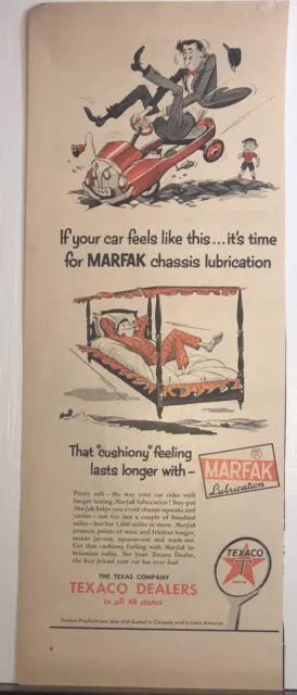 Texaco All 48 States Marfak Chassis Lubrication Print Ad~Dbl Sided Ad