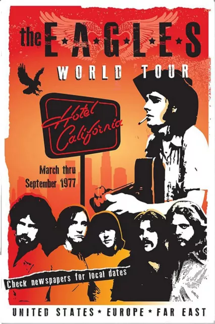 Eagles World Tour 1977 13" x 19" Re-Print Music Concert Poster