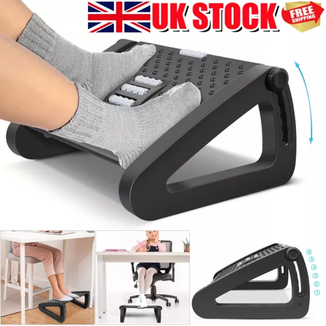 Office Foot Rest Under Desk Footrest Leg Rest Stool Adjustable Angle w/ Massage