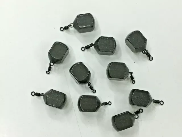 Pack of 10 x TMC 1.1 oz Square Swivel lead weights. Carp / coarse + FREE GIFT