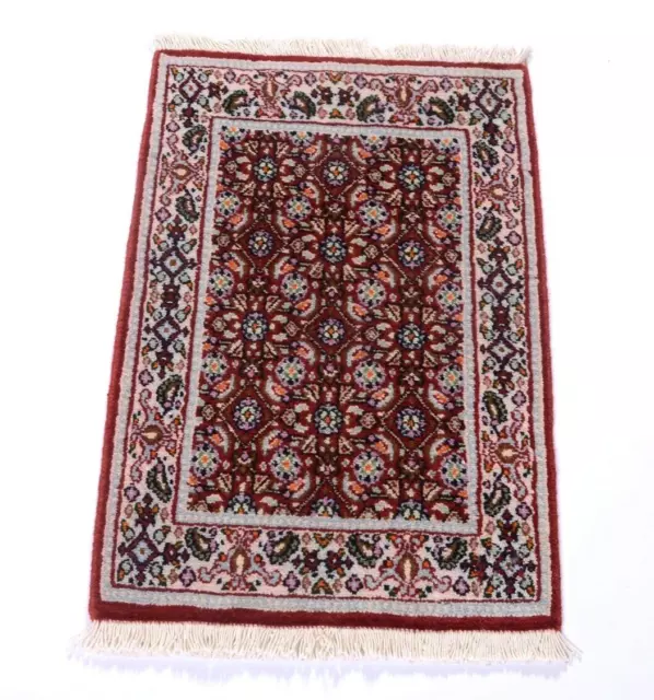 Tapis de Perse Noué à la Main Moud Sol 60x40 CM Vente D'Entrepôt Poshti Rot Neu