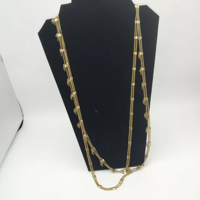 Vtg Madewell Multi Layer 4 Chain Necklace Goldtone 32" Signed Boho Gift Y2K