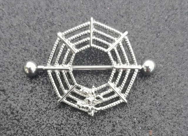 Barbell Piercing Pour Téton En Acier Chirurgical - Motif Dragon Gothique, 25mm X 1,6mm