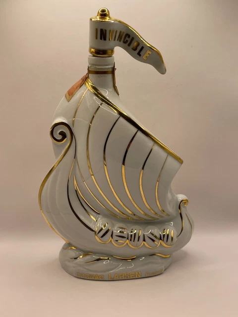 置物 INVINCIBLE COGNAC LARSEN S.A. Rare Larsen Cognac Viking Ship Invincible Edition Black And